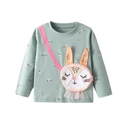 Jumping Meters 2-7T Real Bag Girl Long Sleeve Girls T Shirts Kids Autumn Spring Kids Boys Clothes Fashion Dots Toddler Shirts