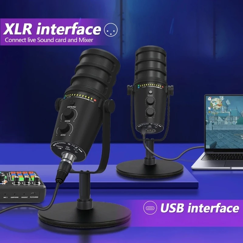 Ergonomic Design USB Dynamic Microphone For Comfortable Long Terms Use