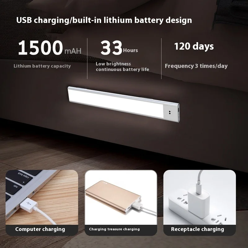 Hand Sweep LED Wireless Sensor Light with Motion Sensor USB Rechargeable Magnetic Lamp with Kitchen Cabinet Bedroom Bedside Lamp