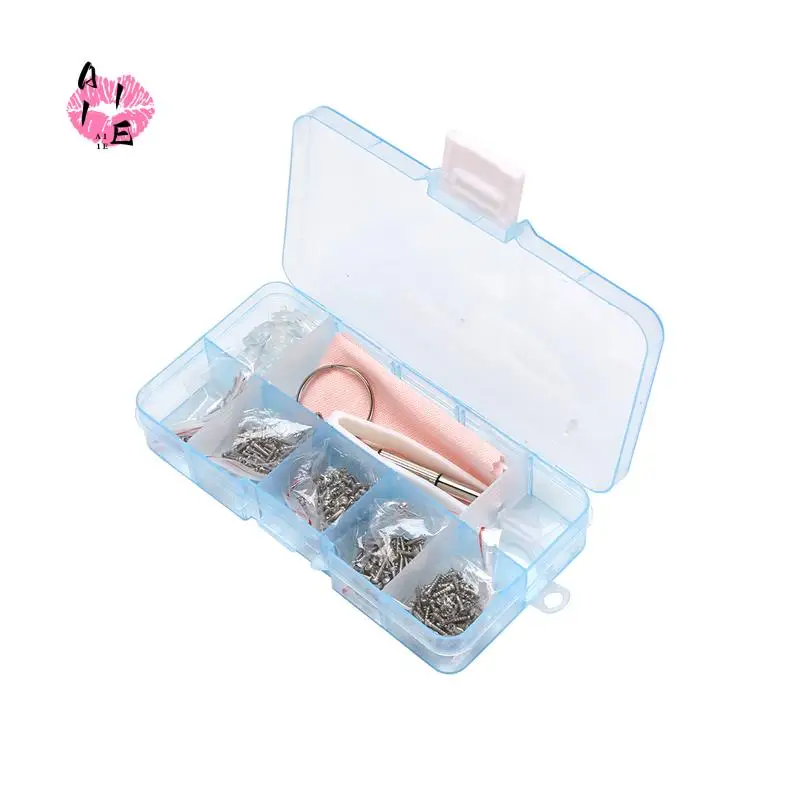

A11E-Eyeglass Sunglass Repair Kit With Screws Tweezers Screwdriver Tiny Mini Screws Nuts Assortment Glasses Repair Nose Pads