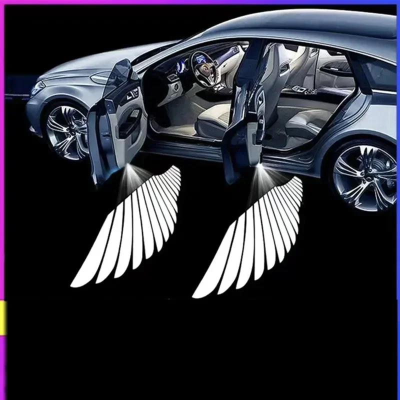 2x For Tesla Model 3/Y/S/X Car Door Lights HD Logo Projector Puddle Lights Ultra-Bright LED 3D Laser Ghost Shadow Welcome Lights