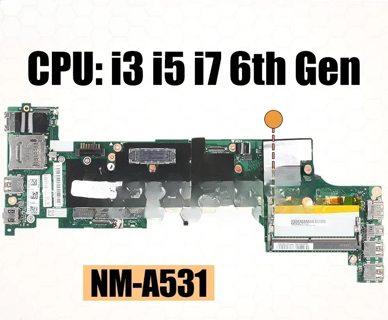 For Thinkpad X260 Notebook Mainboard NM-A531 i3  i5  i7 6th Gen 01EN193 00UP200 01HX035 Laptop Motherboard Full Tested