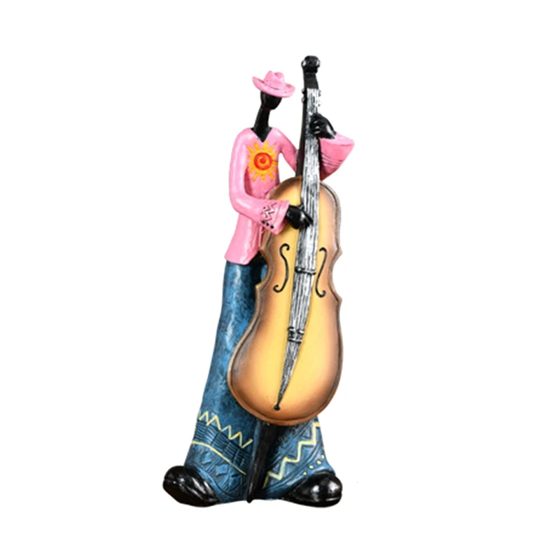 Jazzband Spieler Figuren Vintage Musiker Figur Harz Statuen Desktop Ornament Retro Skulptur Home Indoor Dekor
