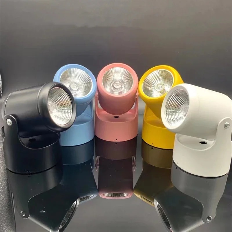 

Dimmable Surface Mounted Ceiling Lamp COB Spotlight AC85V-260V 7W 10W Colorful shell 360 ° Rotatable And Foldable LED Downlights