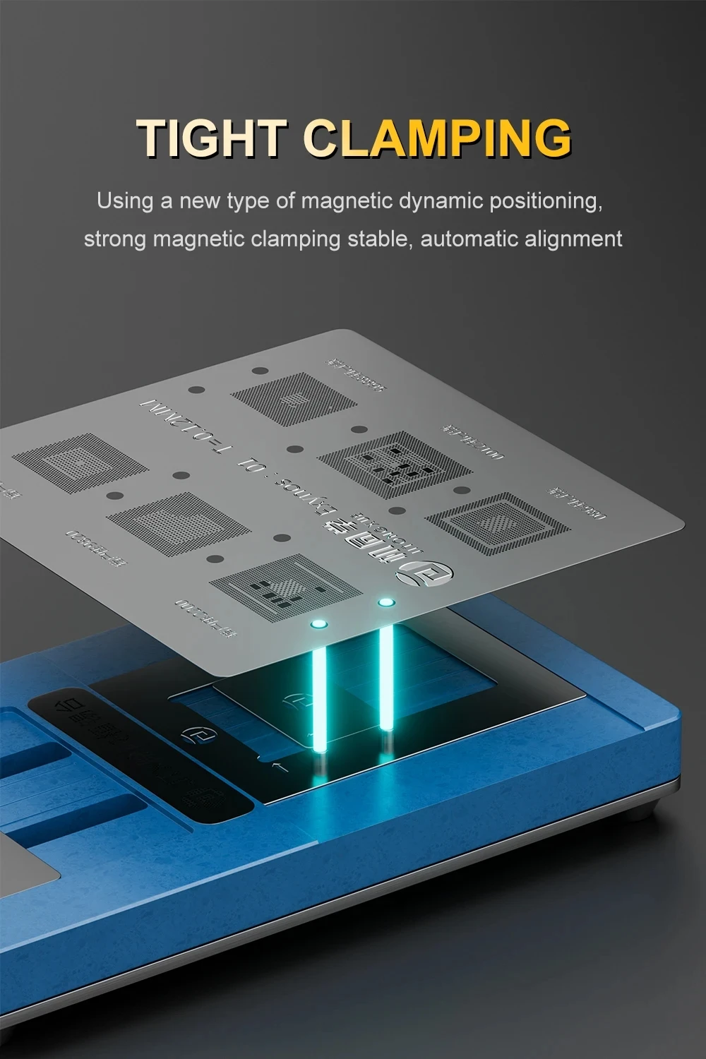 Platforma JTX T4 Pro do usuwania kleju/rewolutowania układów scalonych w telefonach iPhone i Android, naprawa CPU, EMMC, IC, z zaciskiem i 14 szablonami BGA