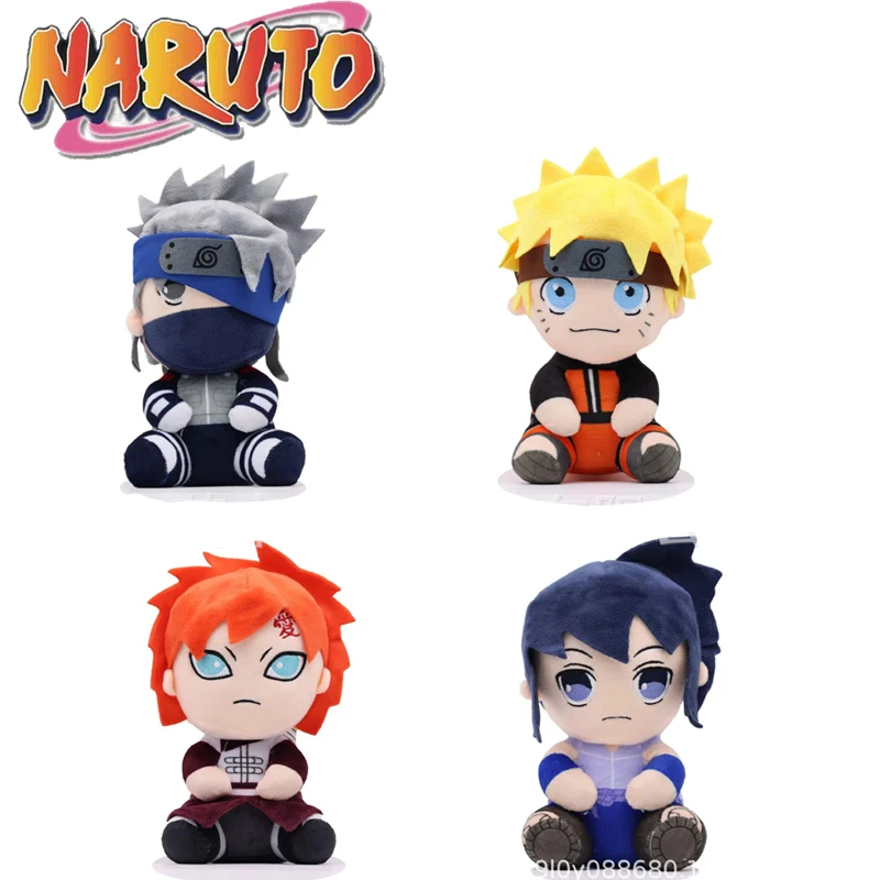 4 estilos 20cm de alto Naruto juguete de peluche nudillos Naruto Sasuke muñeco de peluche lindo muñeco de peluche suave regalo de cumpleaños para niños