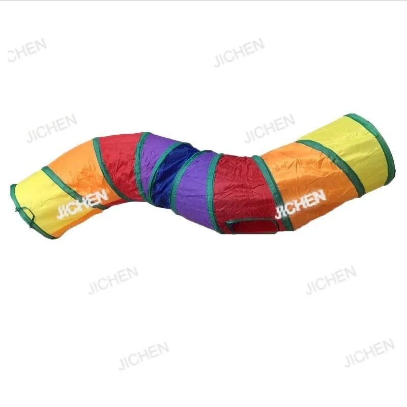 

Экологичный складной туннель для кошек JC с 2/3/4/5 отверстиями, полиэстер, для интерактивных игр и тренировок