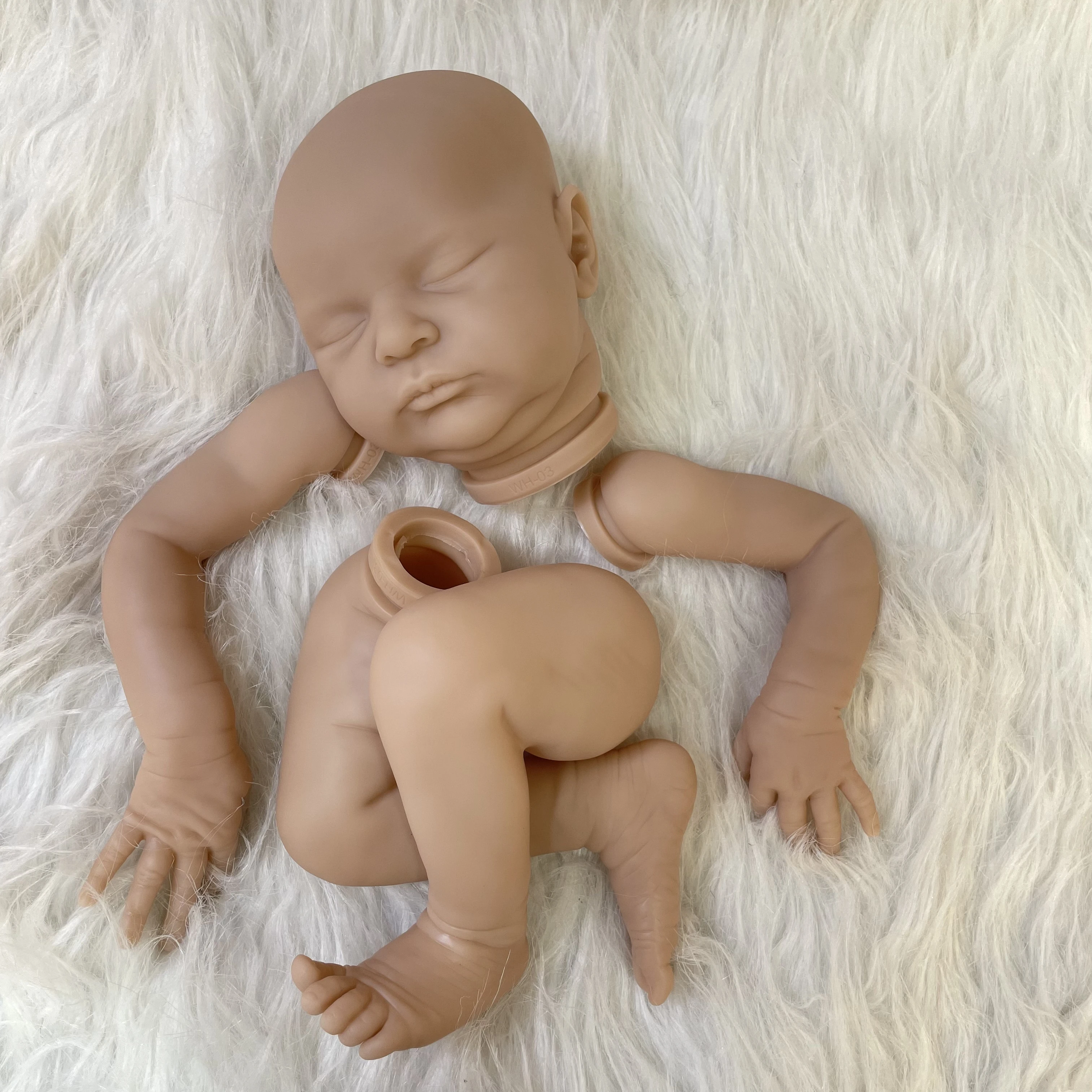 

Новый 20,5-дюймовый неокрашенный комплект куклы реборн Laura с тканевым корпусом, незавершенный виниловый пустой комплект реборн, детали детских наборов