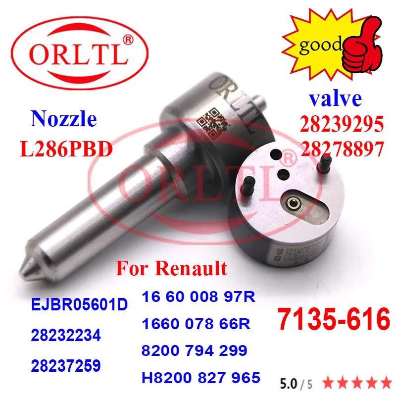 

Nozzle L286PBD L286PRD VALVE 9308-622B 28239295 28278897 For Renault K9K-808 EJBR05601D 28232234 28237259 Repair Kits 7135-616