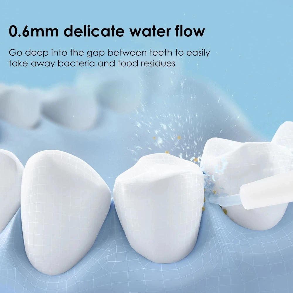 Xiaomi youpin irrigador oral elétrico destacável água flosser portátil jato de água dental à prova dwaterproof água limpador de dentes 4 pçs bocal