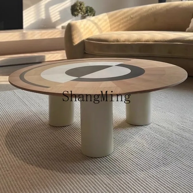 

CL Modern Minimalist Creative Solid Wood Coffee Table Vintage Color Matching Simple
