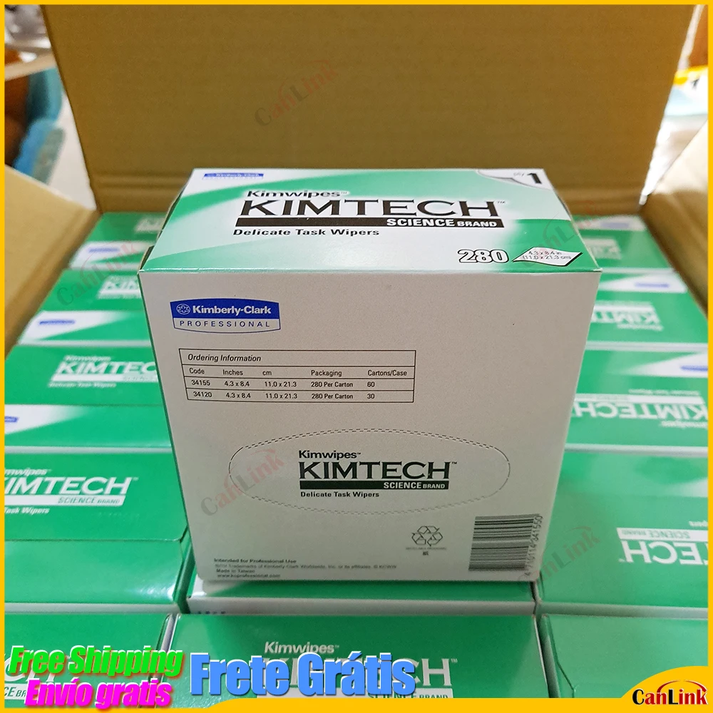 Imagem -02 - Preço de Atacado 280-toalhetes Kimtech Kimwipes Fibra de Limpeza de Papel Packes Kimperly Toalhetes Fibra Óptica Papel de Limpeza Eua Importação