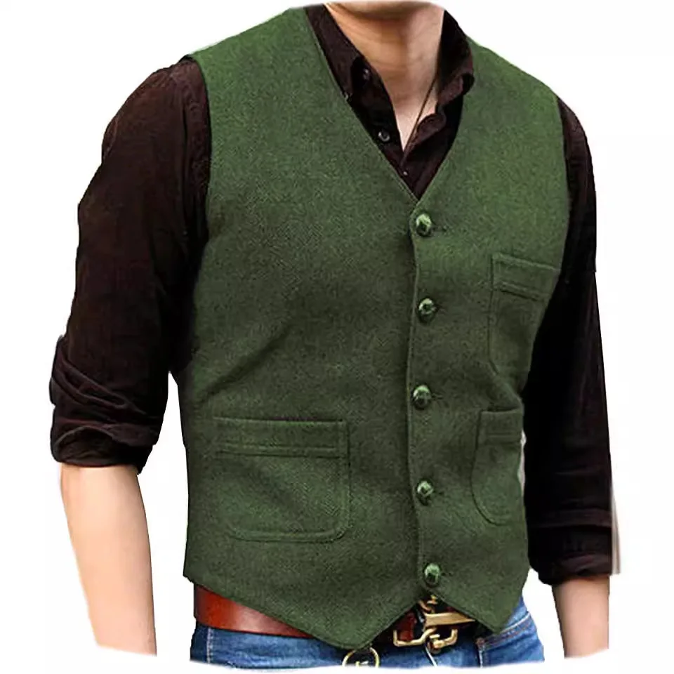 Men's GY806 vest V-neck groom best man wedding dress vest men's suit vest