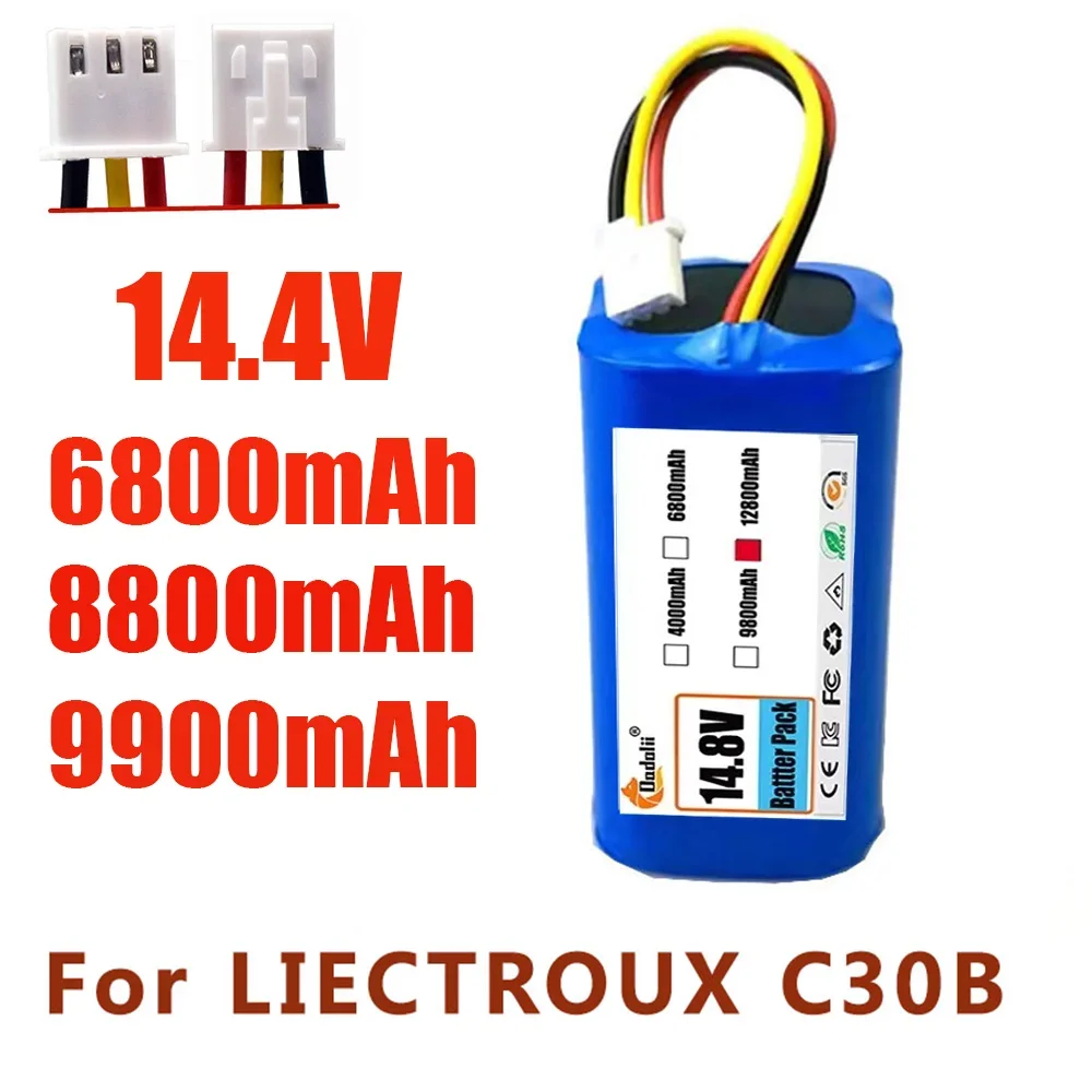 14.4V 12800mAh 18650 li-ion battery For LIECTROUX C30B XR500 E30 For PROSCENIC 800T 830P 820P 820T 820S Robot Vacuum Cleaner