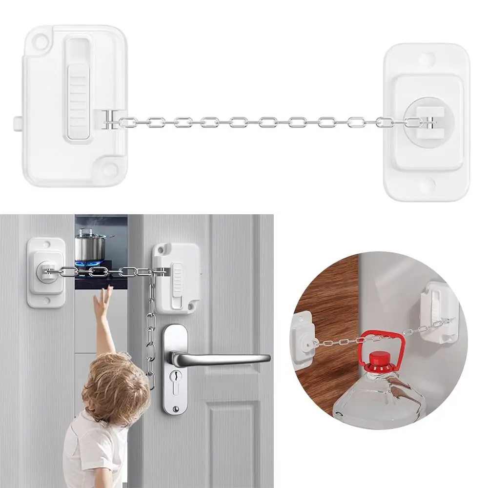 Anti-pinch Hand Baby Safety Lock White Self Adhesive Window Restrictor Adjustable No Drilling Kid Security Lock Home Door