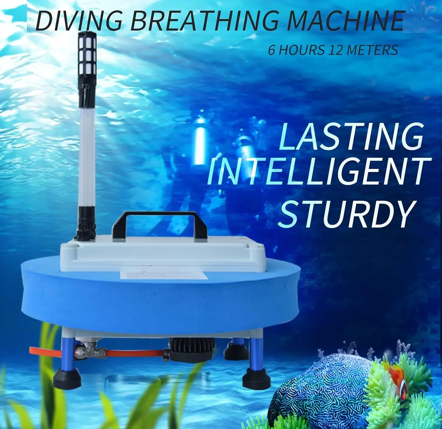 Tankless sistem selam Scuba portabel, perangkat pernapasan bawah Air teman Snorkeling dapat diisi ulang 4/6 jam