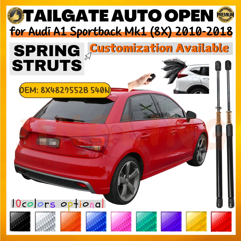 

Qty(2) Стойки багажника с пружиной для Audi A1 Sportback Mk1 (8X) 2010-2018 540N Подъемник задней двери Опора амортизаторов