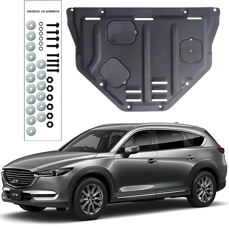 แผ่นบังโคลนอุปกรณ์เสริมรถยนต์สีดำใต้แผงบังโคลนสำหรับ MAZDA CX-8 2019-2019 2.5L