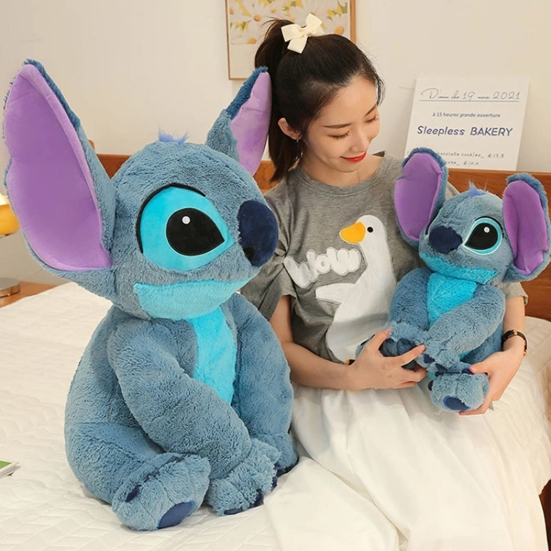 Disney 30cm -70cm Lilo&Stitch Plush Stuffed Doll Giant Size Cartoon Pillow Couple Sleeping Pillow Soft Material Toy As Gift