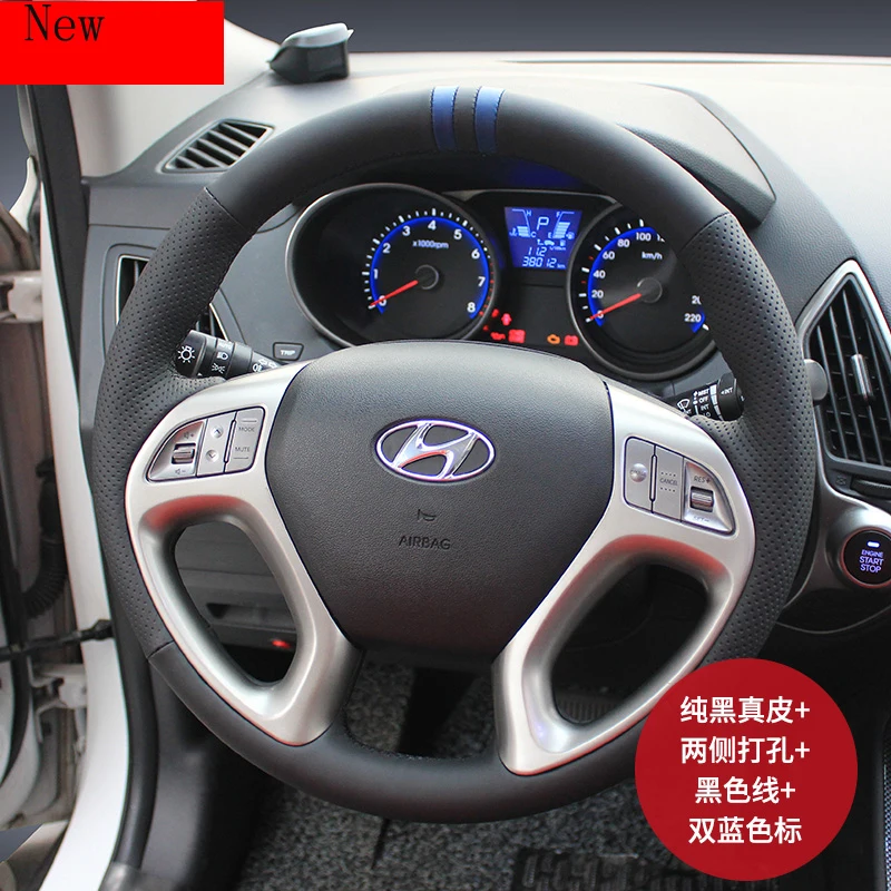 

Hand-stitched Leather Suede Car Steering Wheel Cover for Hyundai ELANTRA MISTRA IX35 New SANTAFE Sonata TUCSON Car Accessories