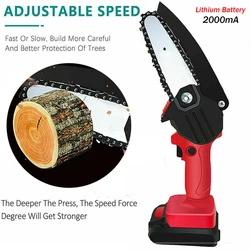 Rechargeable Single Strand Chain Saw Household Small Handheld Wireless Electric Lithium Battery Outdoor Logging Cutting Chainsaw