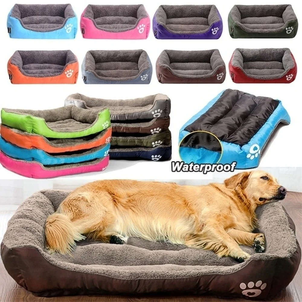 Large Pet Cat Dog Bed  Warm Cozy Dog House Soft Fleece Nest Dog Baskets House Mat Autumn Winter Waterproof Kennel