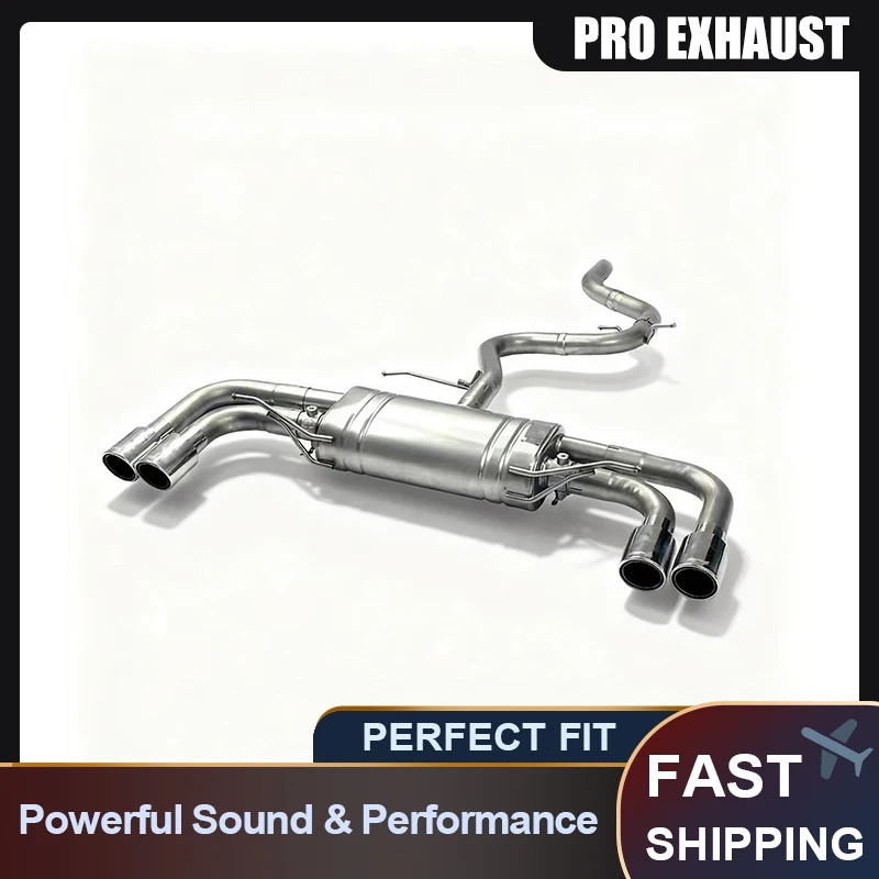 PRO High Quality SUS304 Midpipe with Muffler, Dual-Side Four-Outlet Valved Catback Exhaust for Audi TT 2.0T Exhaust Systems
