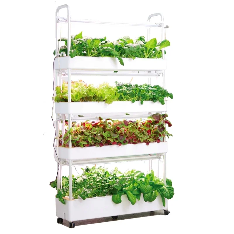 Hot-Selling Hydroponics Indoor Farming Mobile Automatic Home Garden Vertical Farming Rack