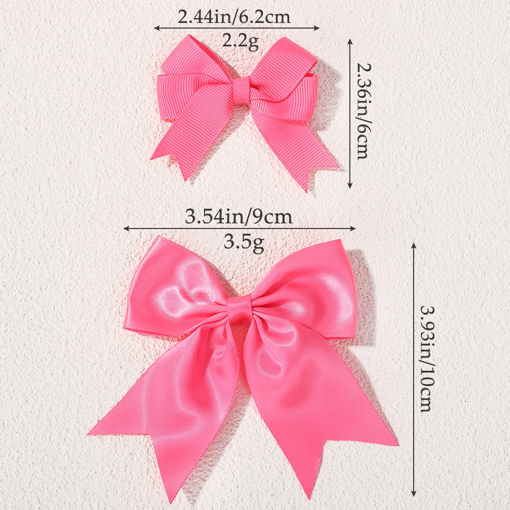 4 Teile/satz Handgemachte Satin Band Bogen Haar Clips für Baby Mädchen Nette Einfarbig Einfarbig Satin Haarnadeln Haarspangen Kinder headwear – Detail 2
