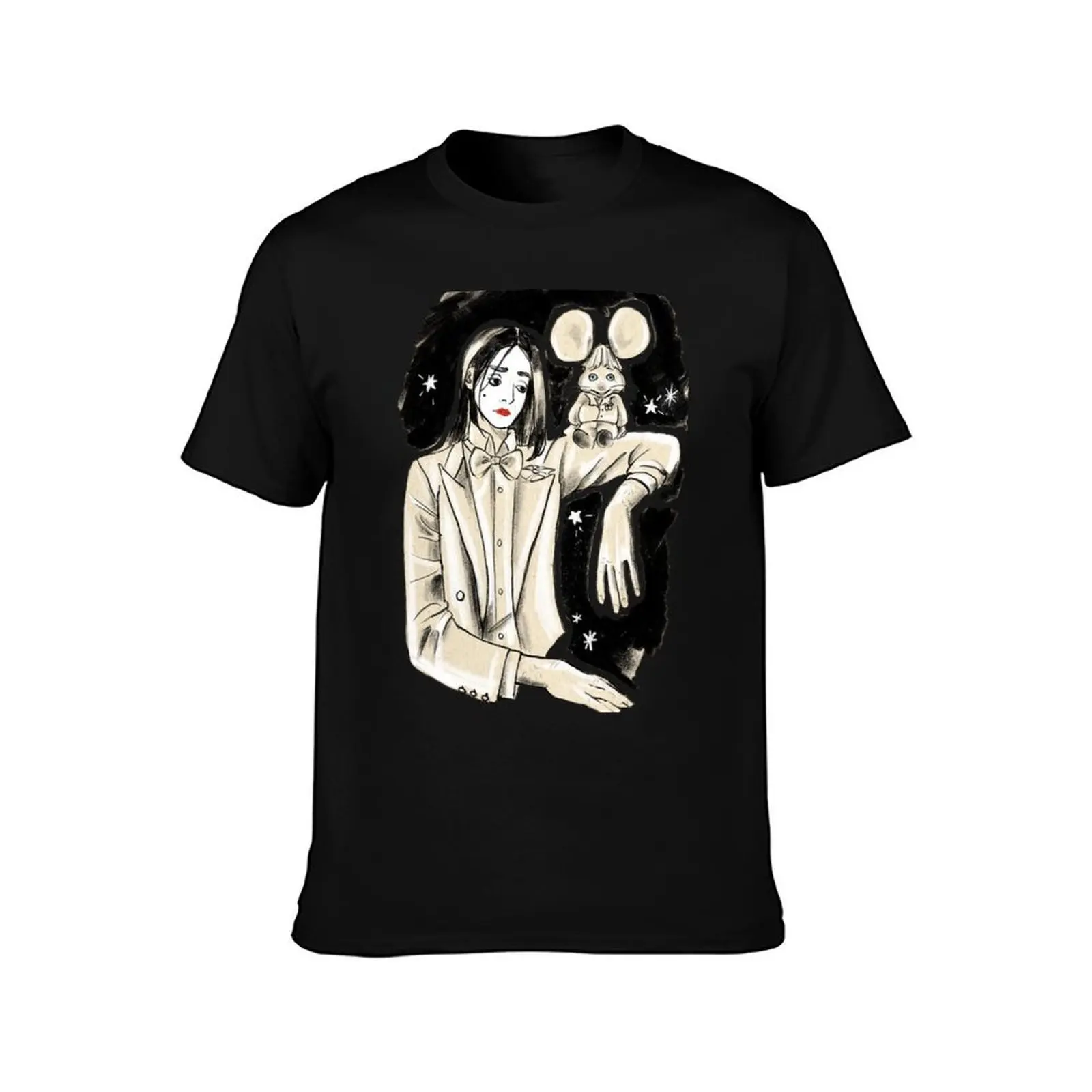 Singer And Mouse : Lucio Corsi T-Shirt, Summer Casual Cotton Tee, Oversized Streetwear Tops, Vintage Graphic Print, 100% Cotton