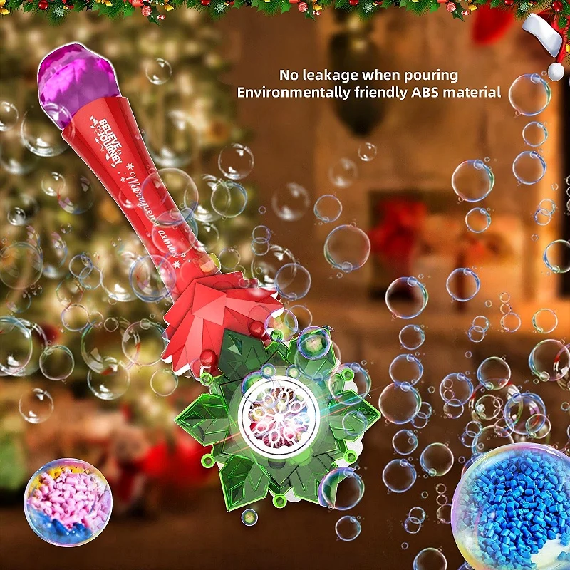 Christmas Snowflake Magic Wand Bubble Machine Children's Toy Bubble Machine Toy Water Gun Automatic Bubble Gun