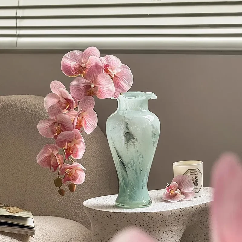 

Pink Phalaenopsis simulated flower vase set, home decoration, fake flower feel moisturizing, high-quality flower arrangement gif