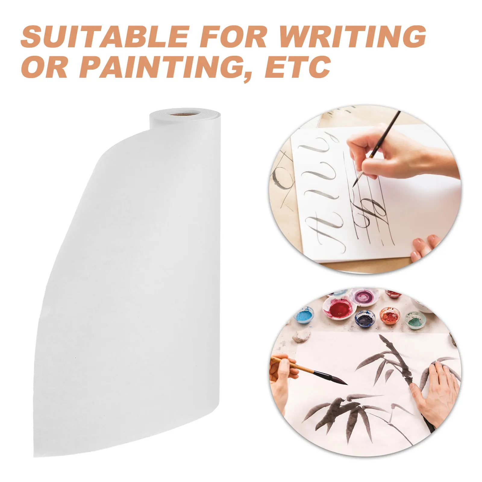 1 Roll White Thickened Xuan Paper 80Gsm For Chinese Calligraphy Writing Painting Practice Rice Paper Supplies