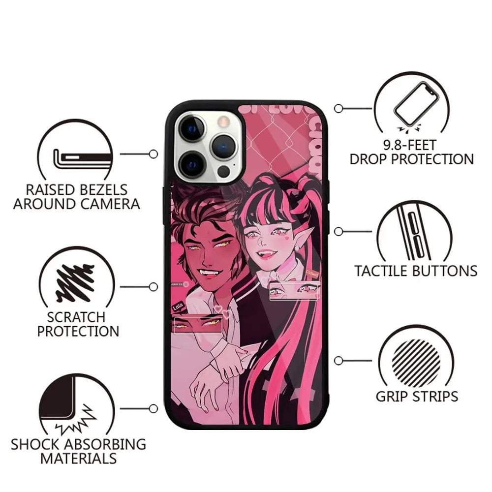 Cartoon M-Monster High Phone Case Strong Magnetic For IPhone 15,14,13,Pro,Max,Plus,11,12,Mini For Magsafe Wireless Charging