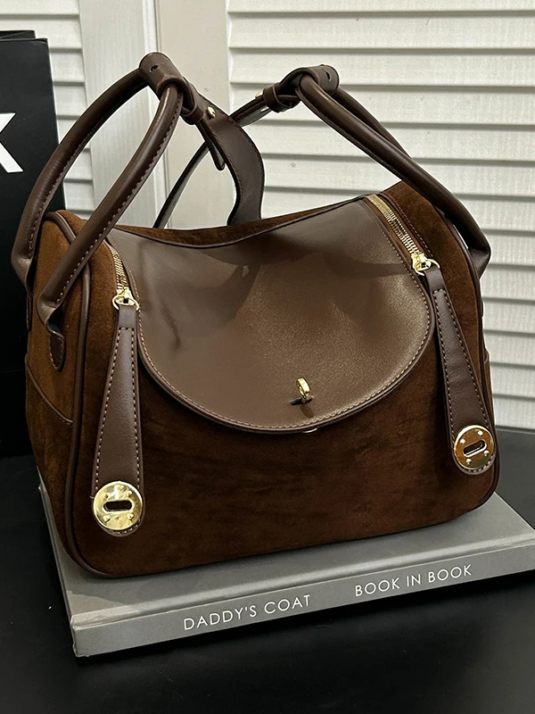 

Large Capaci Frosted Women's Bag 2026 New Autumn Winter Faion Armpit Single oulder Boston Large Bag Tote Bag