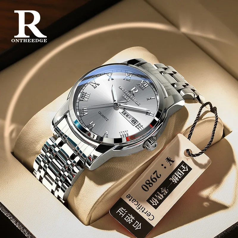 

2025 Hot Sale Men’s Business Watch, Trendy Waterproof Quartz Wristwatch for Work and Leisure