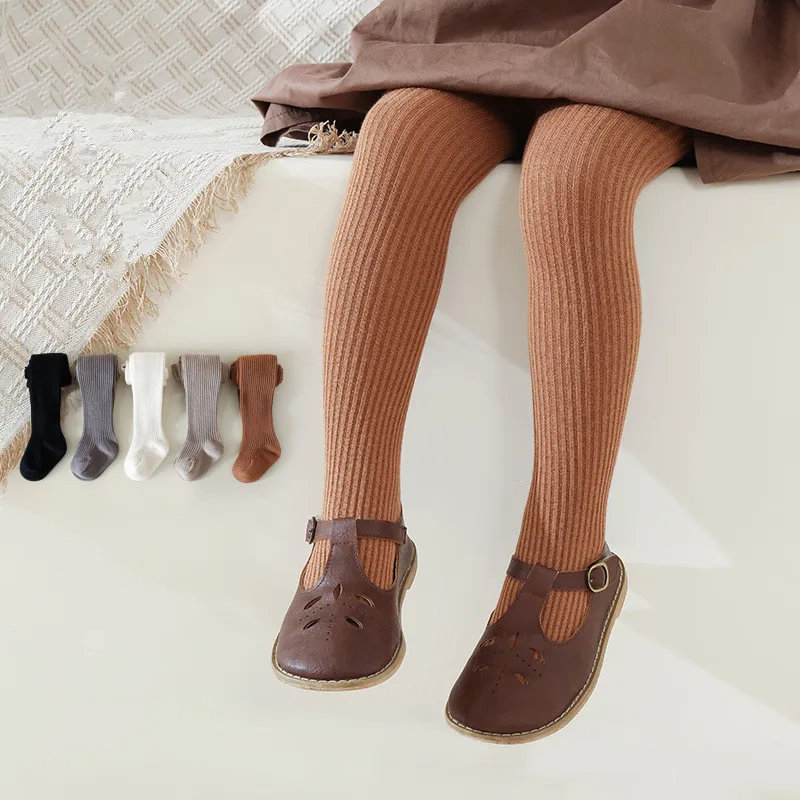 Home Spring Autumn Children's Pantyhose Solid Color Girls' Pantyhose Baby Socks Bottomed Socks One-piece Socks Tights for Girls