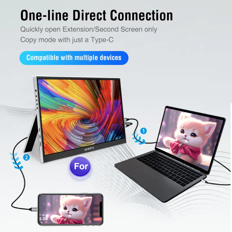 شاشة محمولة 16 بوصة 165 هرتز / 120 هرتز دقة 1920*1200، 100% sRGB، سطوع 300Cd/m2، مناسبة لأجهزة الكمبيوتر المحمولة والهواتف المحمولة