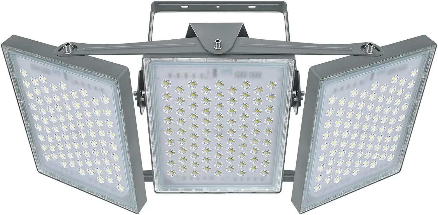 STASUN-Luz LED de inundación para exteriores, iluminación de 450W, 40500LM, con ángulo de iluminación más amplio de 330 °, 5000K, 3 cabezales ajustables, IP66