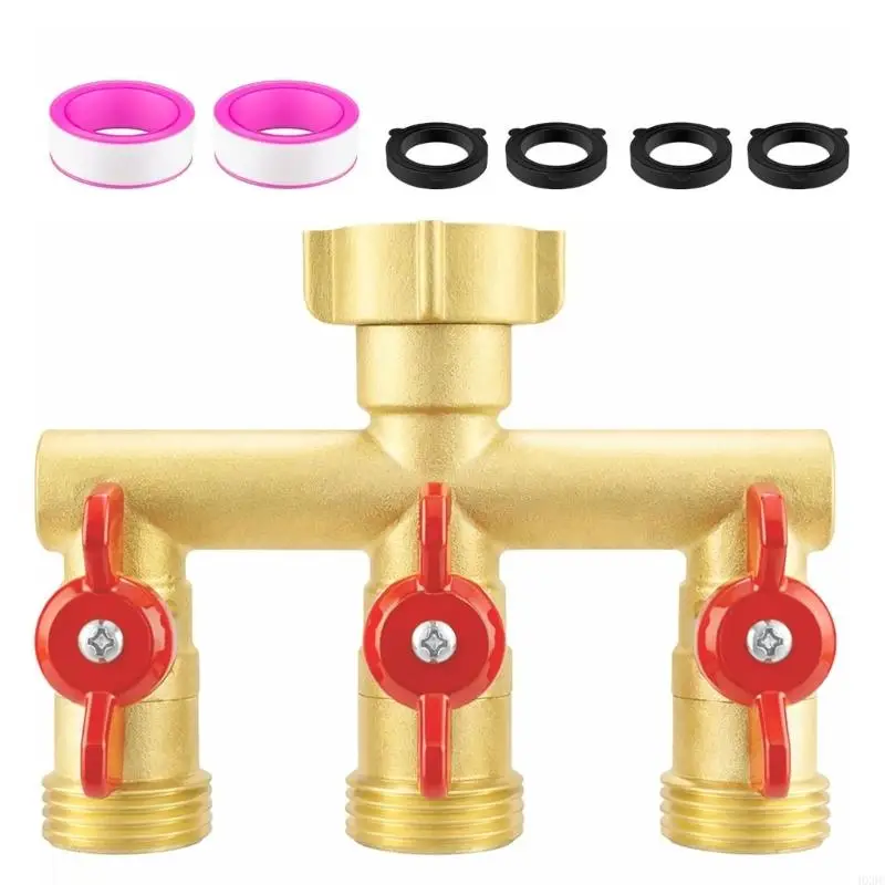 Brasses 3 Port Garden Hose Splitter Heavy Type 3 Way Garden Hose Y Splitter For Multiple Hose HX6C