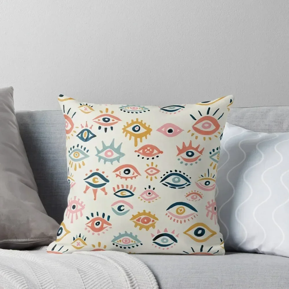 

Mystic Eyes – Primary Palette Throw Pillow Decorative Sofa Cushions Sofa Cover pillow