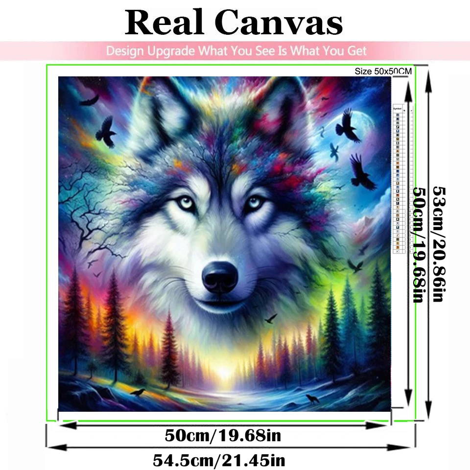 Full Square Round 5D Diy Diamond Painting Animal Embroidery Picture Rhinestones Mountain Wolf Landscape Mosaic Cross Stitch