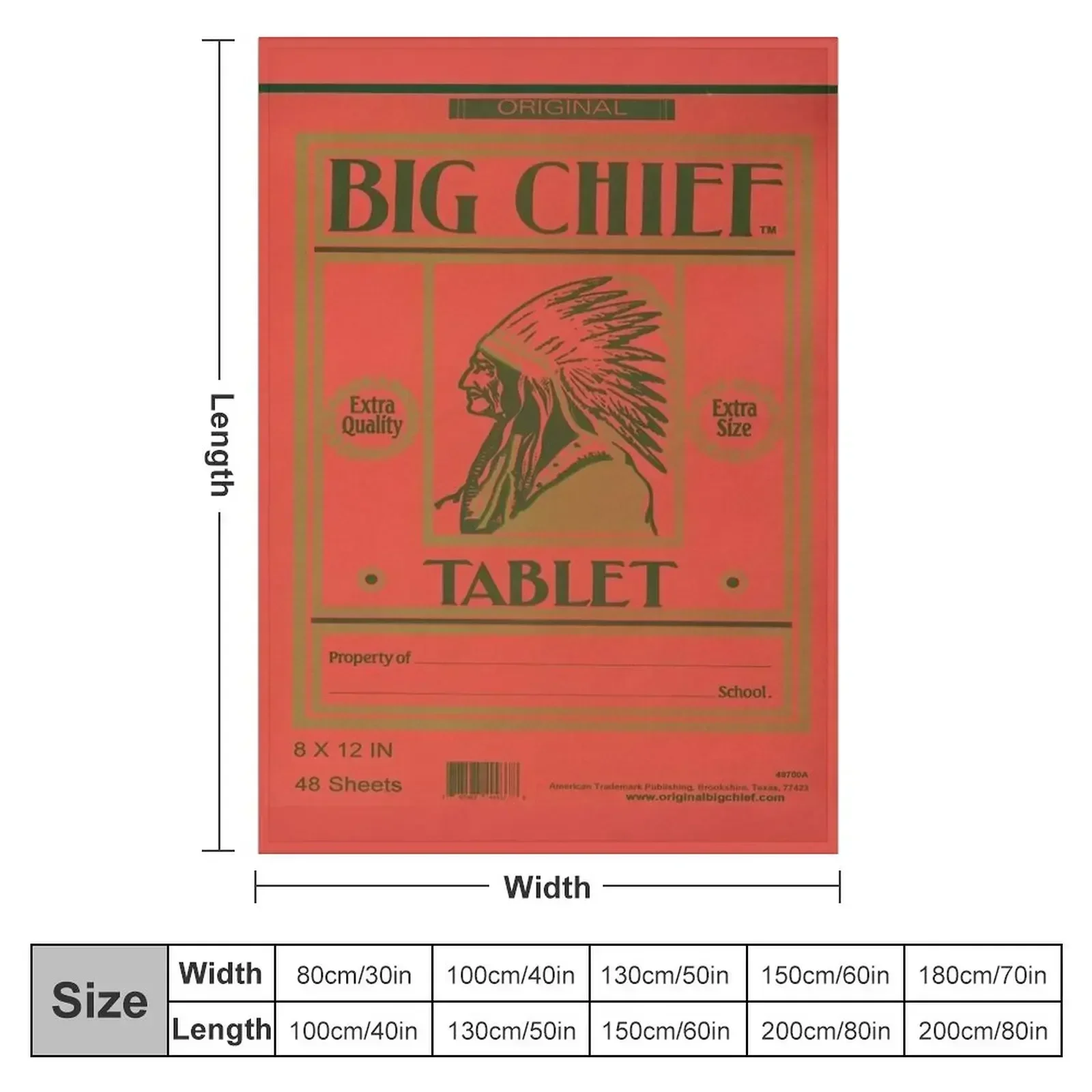 Big Chief Vintage Tablet Cover Throw Blanket couch cozy soft plush fuzzy picnic outdoor blanket
