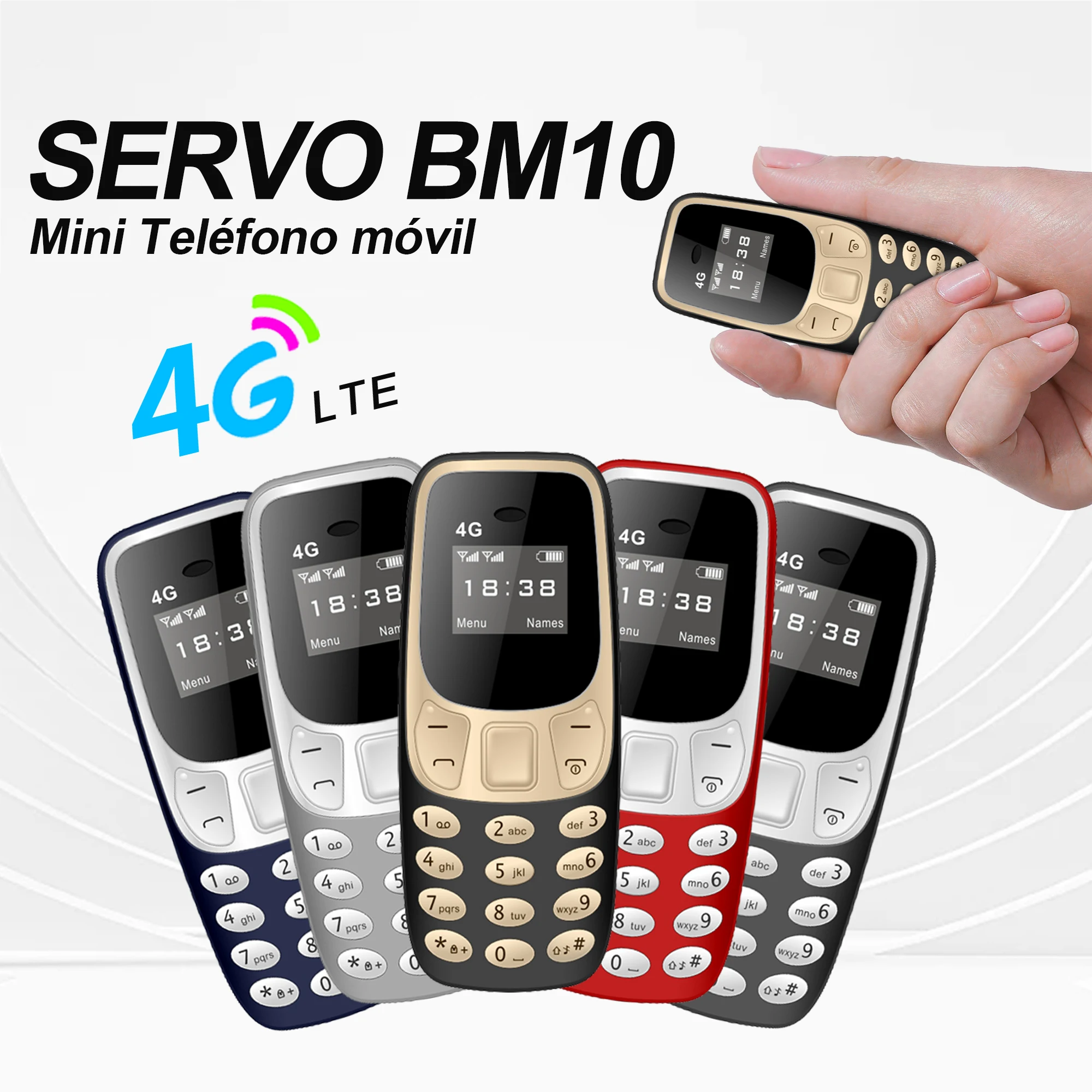 Teléfono Móvil Mini BM10 4G LTE, Doble SIM, Marcación Rápida, Lista Negra, Grabación de Voz, Reloj Despertador, Teléfono Pequeño de Respaldo