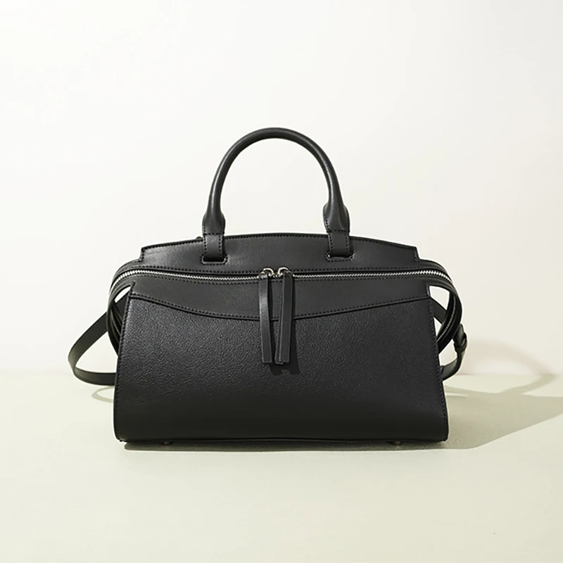 Early Spring 2026 ladies' handbags, Korean-style laid-back single-shoulder bag, light luxury retro casual bag, bowling bag