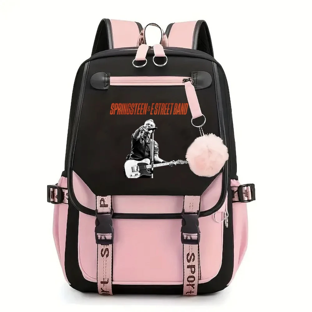 Bruce Springsteen and E Street 2024 Tour Backpack Plush Schoolbag  Funny Unisex Y2K Aesthetic Backpack