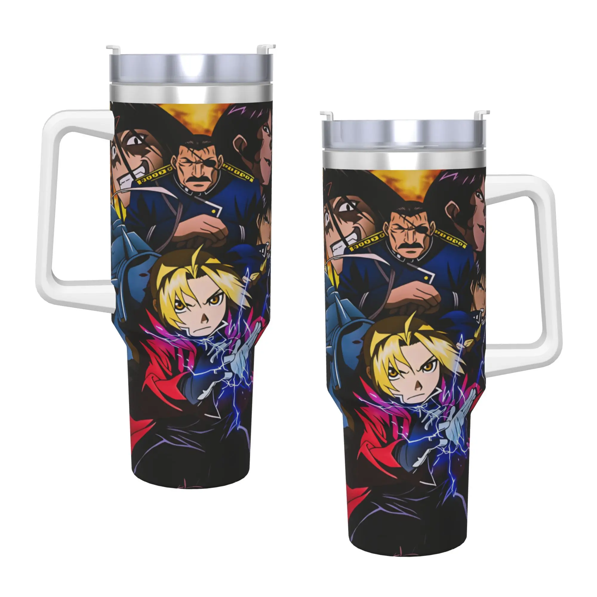 Stainless Steel Tumbler Roy Mustang Thermal Cups Fullmetal Alchemists Leakproof Cold and Hot Mugs Cup Beach Water Bottle