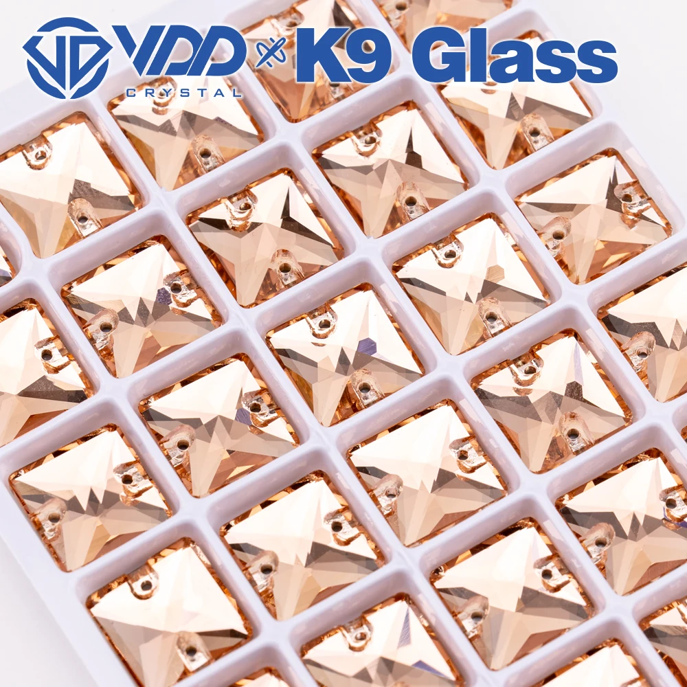 VDD Großhandel Quadratische Hochwertige K9-Glas-Applikationssteine, Kristall-Boxverpackte Flachboden-Nähsteine für Bekleidungsdekorationen – Detail 14