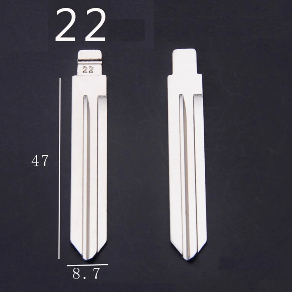 10 teile/los Nr. 22 nsn14 Metall rohling ungeschnittener Flip kd/vvdi Ferns chl üssel blatt für Nissan Tiida Renault Subaru Infiniti