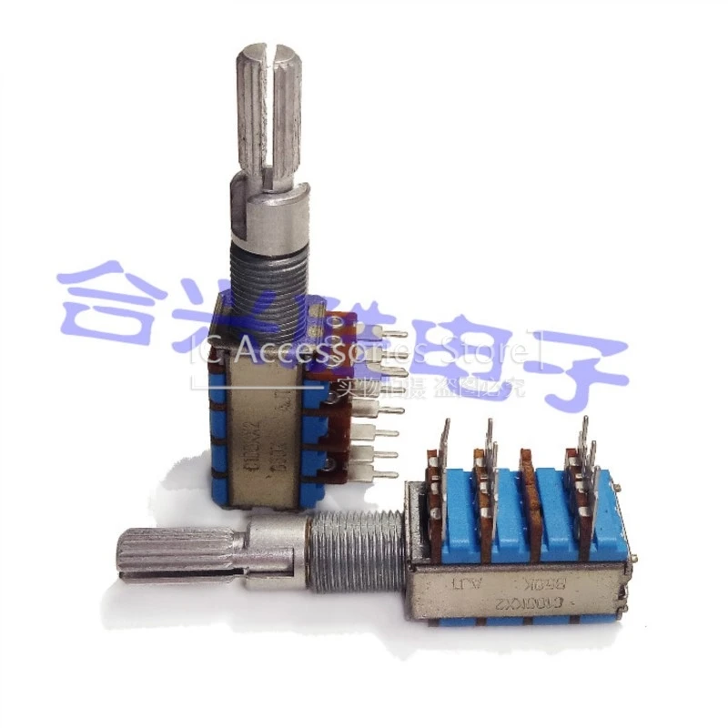 

1PCS Old-Fashioned Car Power Amplifier Audio Precision Potentiometer Dual Shaft Double Adjustment 3 Link C100Kx2 B50K